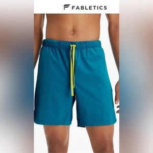 NWT - Fabletics Men’s The One Short 7”, Nautical Teal, XL